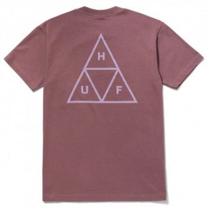 Camiseta Manga Corta HUF Set Triple Triangle Mauve